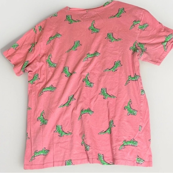 Iguana Mens T-Shirt XL Pink 100% Cotton Made In India All Over Print Summer Vibe - Picture 2 of 8